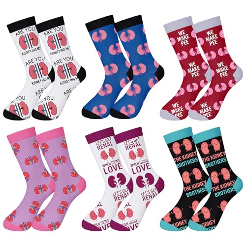Newcotte 6 Packs National Kidney Month Socks Nephrology...