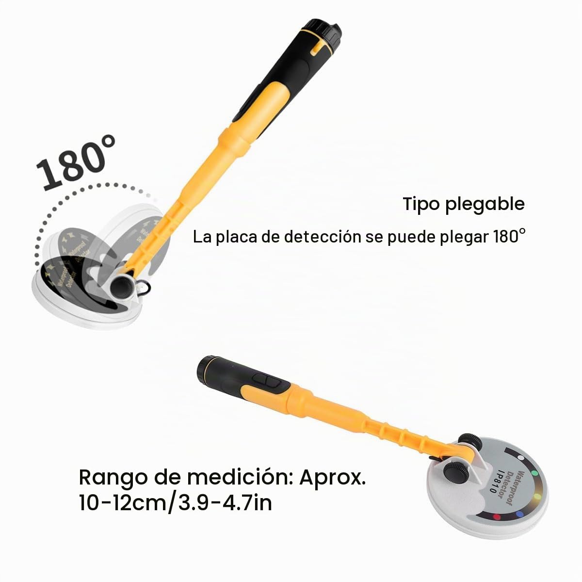 Detector de Metales Subacuático de Mano, Luz de Sonido y Modo de Alarma de Vibración, a Prueba de Agua para 30-60 Metros Bajo el Agua