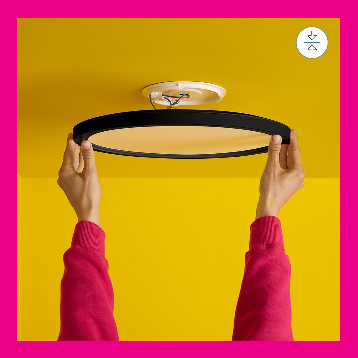 WiZ Inteligentna Lampa Sufitowa Superslim 32W, Biała, Wi-Fi, Wiele Odcieni Bieli, Szeroka Paleta Kolorów, Sterowanie Aplikacją