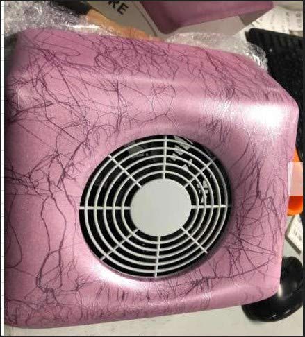 HGY Nagel Staubabsaugung Nail Art Maniküre Salon Werkzeuge mit Staubsack (rosa Streifen-EU-Stecker 220V) – Bild 3