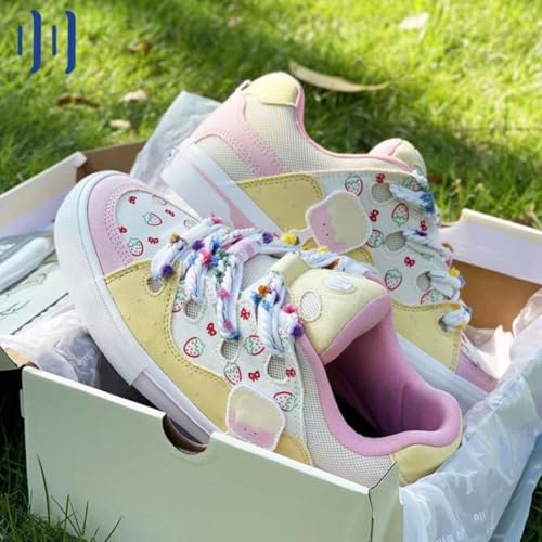 Women's Sneakers Ice Cream Color - Cute Pastel Casual Shoes with Comfortable Cushion for Teens Girls Everyday Outfits4