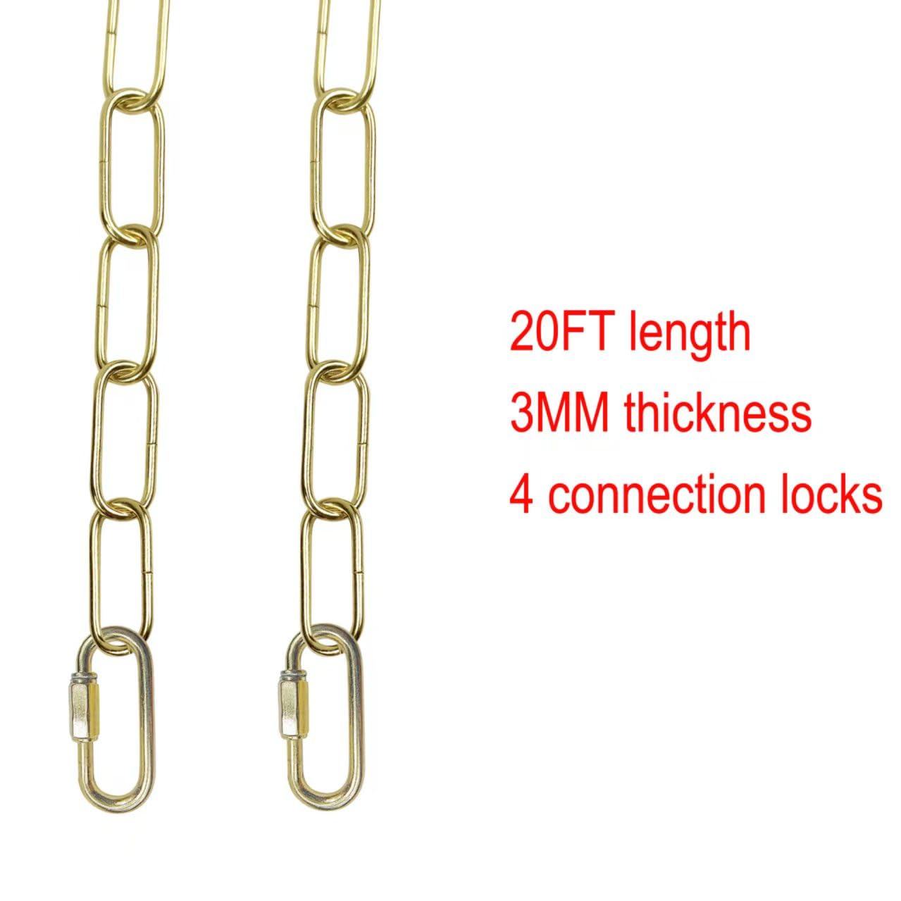 Brass Pendant Light Chain - 20 Feet -3
