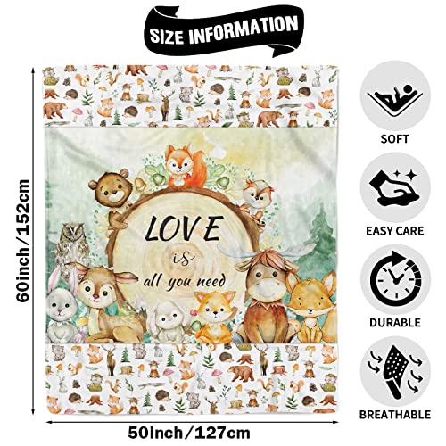 TUTUXMA Woodland Animal Throw Blanket - Image 2