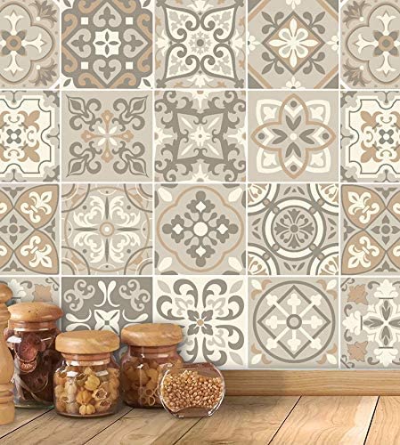 Papel de Parede Lavável Adesivo Premium Texturizado - Azulejo 01 ...