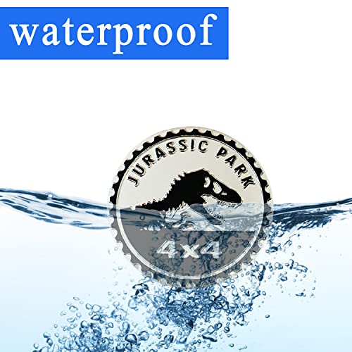 Jurassic Badge Rated Car Emblem, 4 x 4 Metal Automotive Badge 3D Metal Car Badges Emblems Round Emblem Decals Car Badge Decals Stickers Compatible with Jeep Wrangler Vehicles Trucks SUV - Image 4