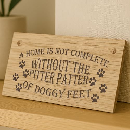Dog Owner Wooden Plaque - 'A Home Needs Doggy Feet' Sign - Image 6