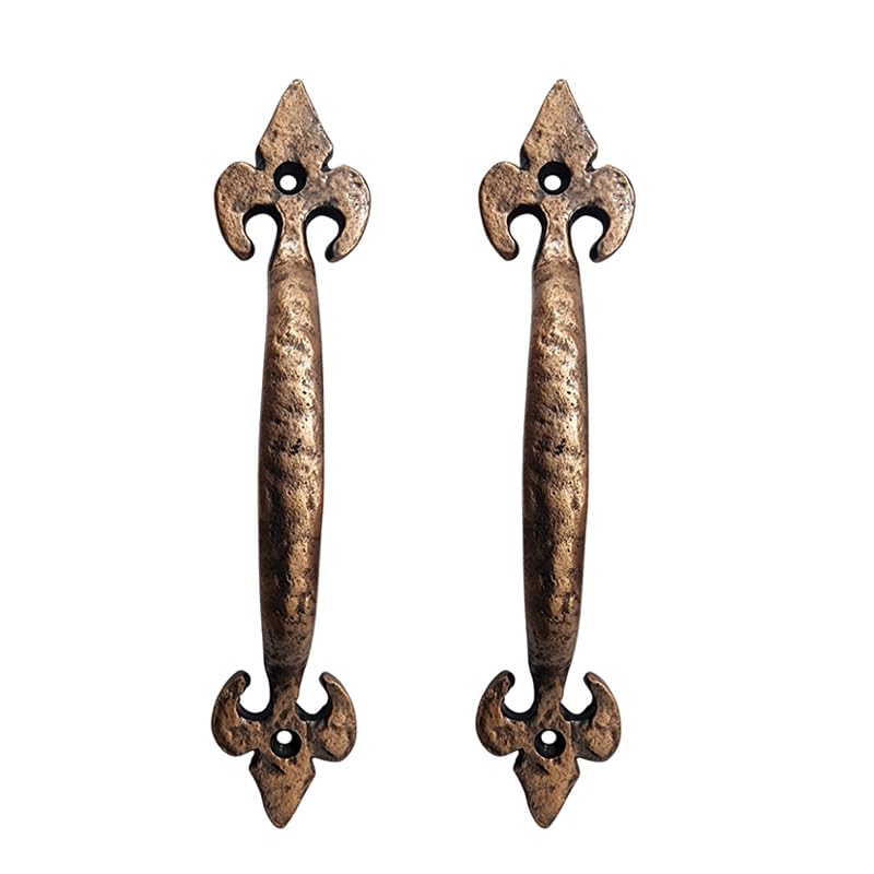 Adonai Hardware "Nethaniah Antique Cast Iron Cabinet Pull Handles (7" x 2 Pack, Antique Copper) for Vintage Wooden Barn Doors, Gates, Closets, Furniture, Drawers, Cupboards, Wardrobes and Sheds