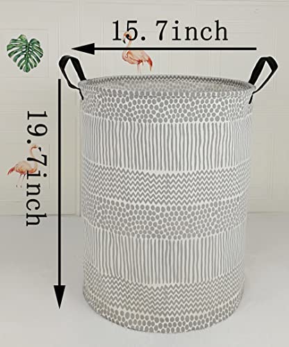 Image of Round Laundry Hamper Storage Basket Fabric Material Storage Hamper Organization Basket, Storage Bin, Gift Box with Handles for Room