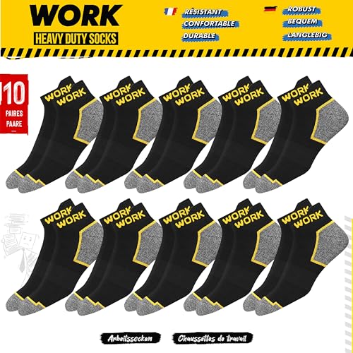 WORK Men's Short Socks Black Ankle Length 10 Pairs4