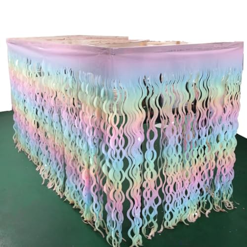 2 PCS Rainbow Party Decorations Multicolor Party Supplies Rainbow Themed Decor for Girls Boys Parties (macaron colors)