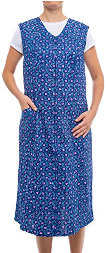 Tobeni Delantal de Mujer Largo con Cremallera y Bolsillo sin Mangas 100% Algodón Color Design 32 Tamano 56