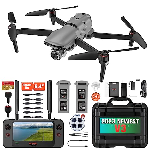 [Version 3] Autel Robotics EVO 2 PRO V3, Son-y 1' CMOS Sensor & 12-Bit Image 6K HDR Video EVO II Pro V3 Rugged Bundle, 15KM Video Transmission, Moonlight Algorithm 2.0 (ISO 44000) for Stunning Night Scene, 360° Omnidirectional Obstacle Sensing, 40 Mins Flight Time, 6.4-inch Touch Screen Smart Controller SE Fly More Combo, Extra ND Filters& Landing Pad&64G+32G Memory Card&Propellers(Total $240) Included, No Geo-Fencing, Fully Ser-vice Directly by Autel, 24H Customer Care, Grey, 2023 NEWEST Ver.3
