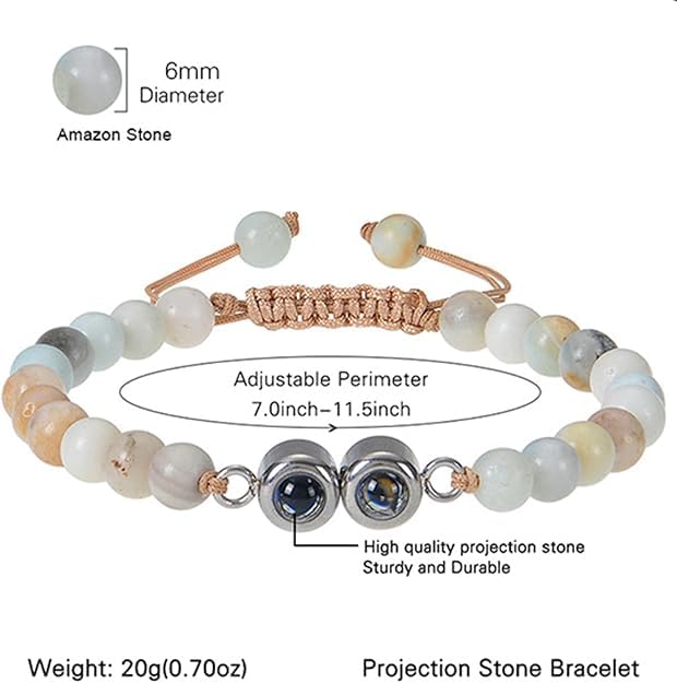 Custom Bracelet with Picture Inside Personalized Projection Bracelets with Photos Memorial Gifts for Couples/Women/Men Mothers Day Fathers Day Birthday Anniversary3