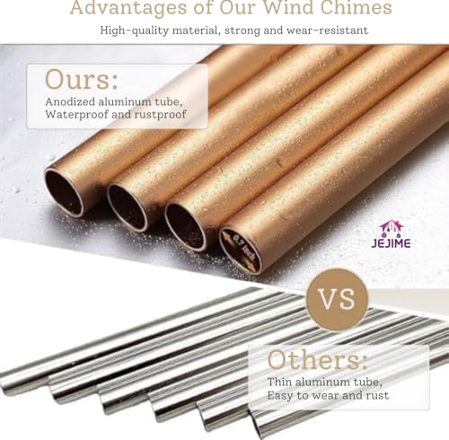 Image of Wind Chimes for Balcony Home Decor - 6 Rod Metal Pipes with Wooden Top - Melodious Sound, Positive Energy, Vastu Gift for Garden, Patio, Meditation & Pooja Room (Multicolor)