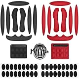 luckaide Set di 2 imbottiture di ricambio per casco da bicicletta, imbottitura di ricambio in schiuma, imbottitura interna universale per casco da bicicletta, moto, casco da bicicletta (nero e rosso)