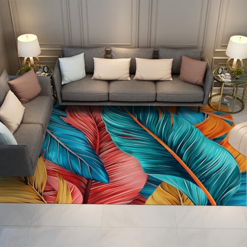 Hoja plátano Ultra Fina 200x300 Alfombra Lavable Hojas Tropicales Palmera alfombras Suaves Bohemias salón Comedor Dormitorio Cocina Pasillo Oficina Alfombra Decorativa hogar Moderno