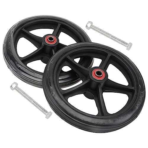 UKCOCO 2pièces Roues Avant Pour Fauteuil Roulant Caoutchouc Polyuréthane Antidérapant Silencieuses Remplacement Facile Pour Rollateurs Et Déambulateurs Résistance à Usure Et Installation