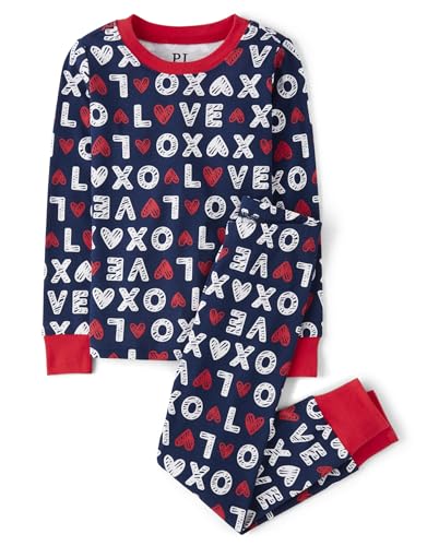 The Children's Place Kids' 100% Cotton Long Sleeve Top and Pants,2 Piece Pajama Set