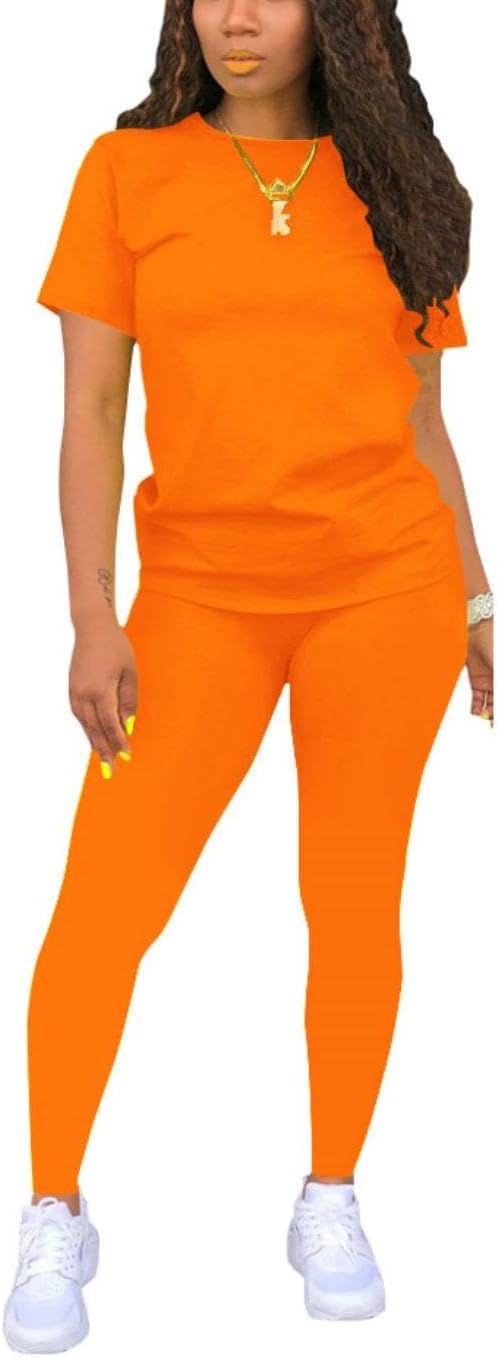 Nimsruc Biker Short Sets Women 2 Piece Outfits Summer Short Sleeve Jogger Tracksuit - Image 3