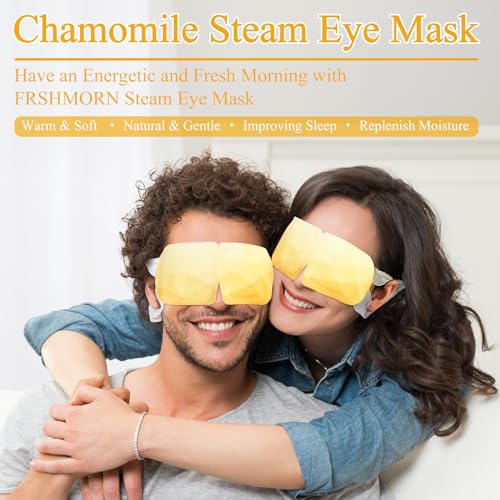 FRSHMORN Steam Eye Mask, Self Heating Warm Compress for Eyes, Disposable Heated Eye Mask, Portable a