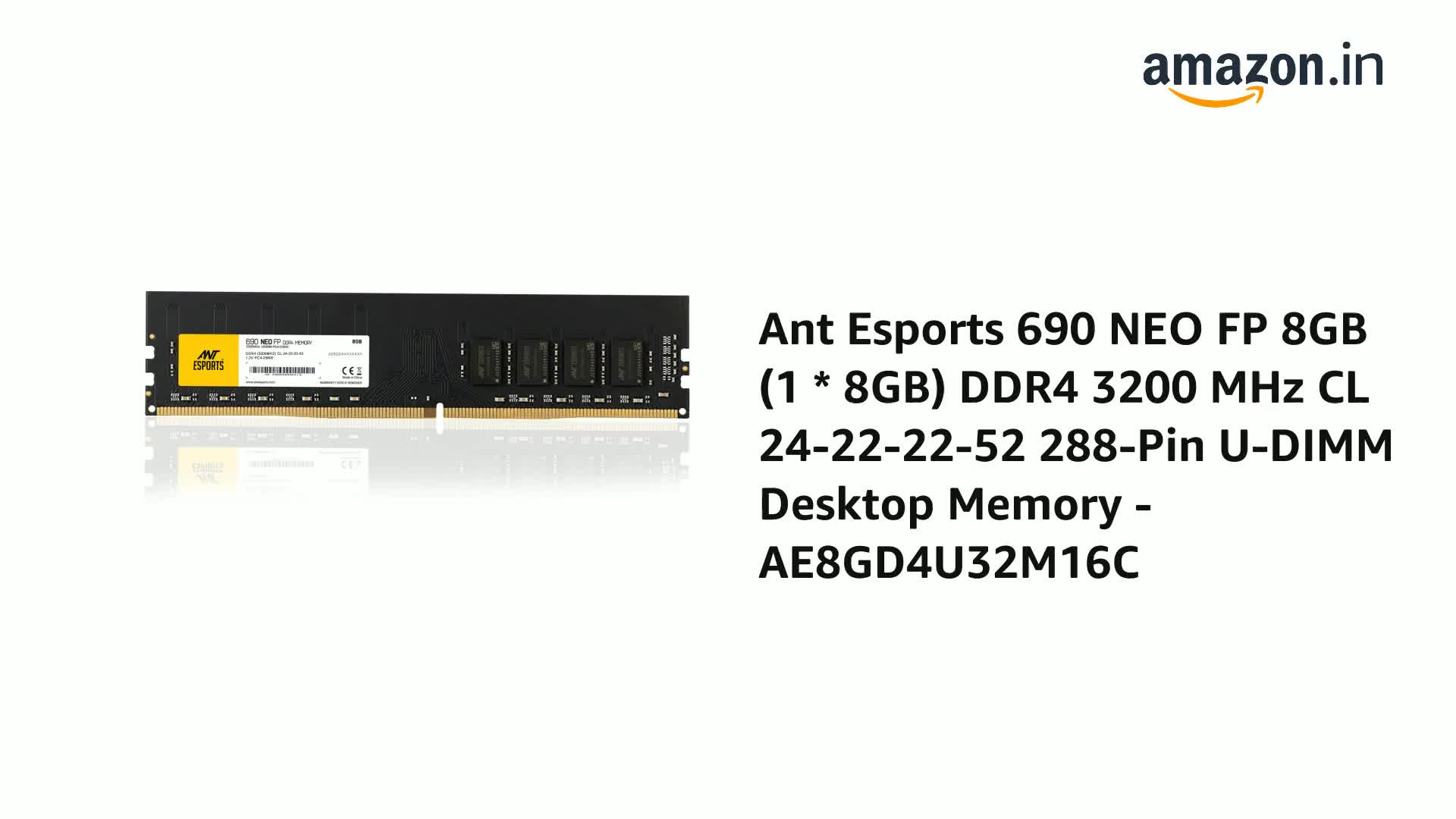 Ant Esports 690 NEO FP 8GB DDR4 3200 MHz Desktop Memory