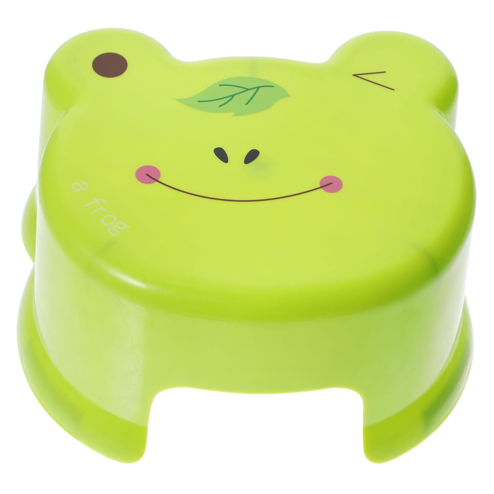 Sgabello per Ragazzo Ragazza in Plastica, Antiscivolo e Leggero, Design a Cartoni Animati Verde, per Bagno e Salotto, Facile da Spostare