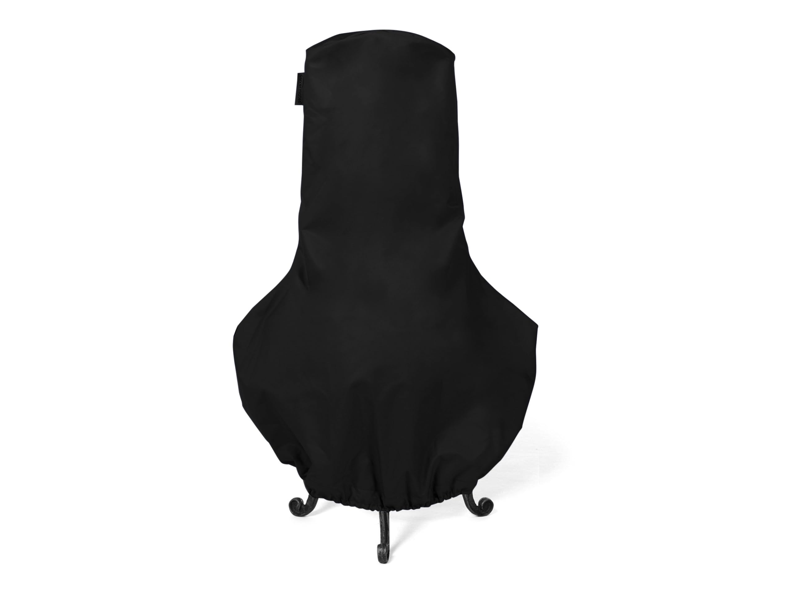 Covermates Copertura per camino in poliestere resistente alle intemperie, coulisse regolabile, orlo elastico, griglia e riscaldamento, nero
