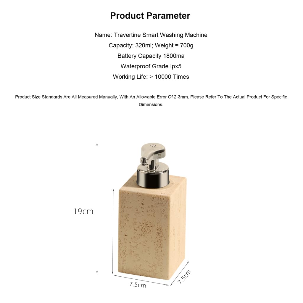 Dispensador Automático De Jabón Espumoso, Sensor Sin Contacto, Gran | Recargable, Con Capacidad De 320 Ml, Apto Para Su Uso Tanto En El Baño Como En La Cocina (A Round)