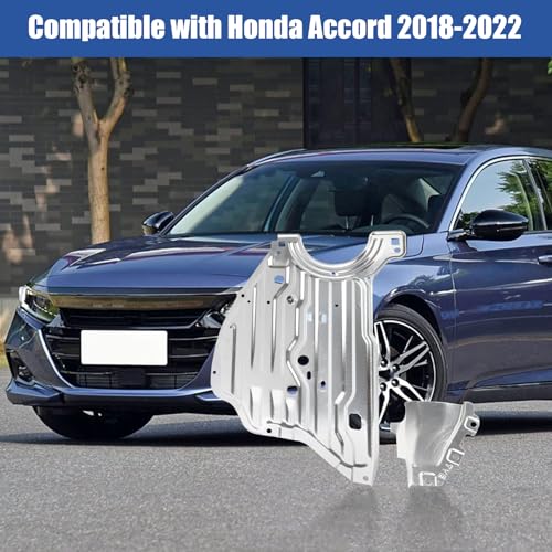 Image of Engine Splash Guard Shield Under Car Shield Cover Compatible with Honda Accord 2018 2019 2020 2021 2022,74116-TVA-A00 74116TVAA00 Engine Splash Guard,Aluminum Engine Case Guard