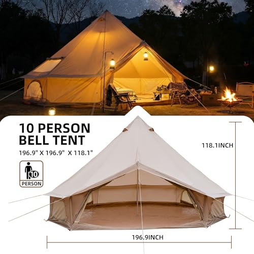 Carpa Bell 4 estaciones beige 16.4 pies para camping familiar miniatura 4