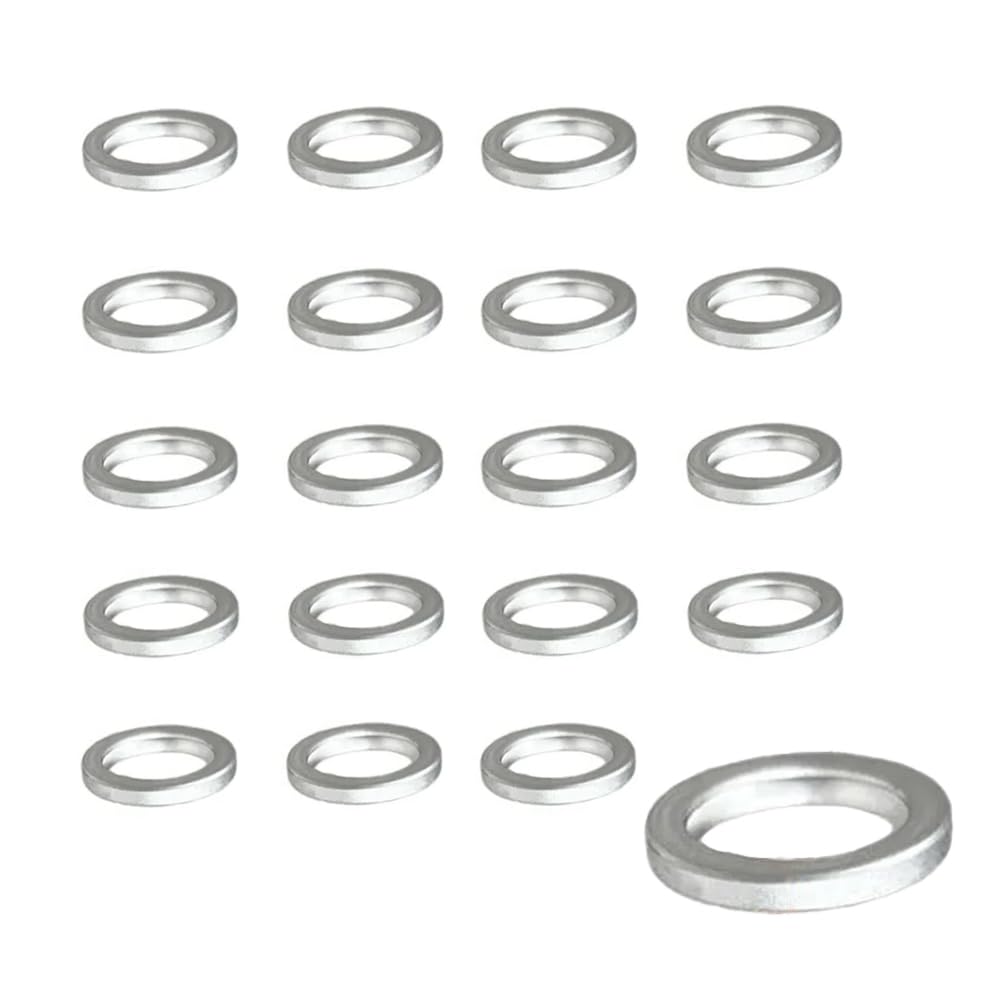 オーディオファン M10用 アルミ ドレンパッキン ドレンワッシャー 20個入り 外径約16mm×厚さ2mm オイルドレンプラグガスケット コンプレッションワッシャー シーリングリング オイル交換用 アルミニウム 20枚 - 3