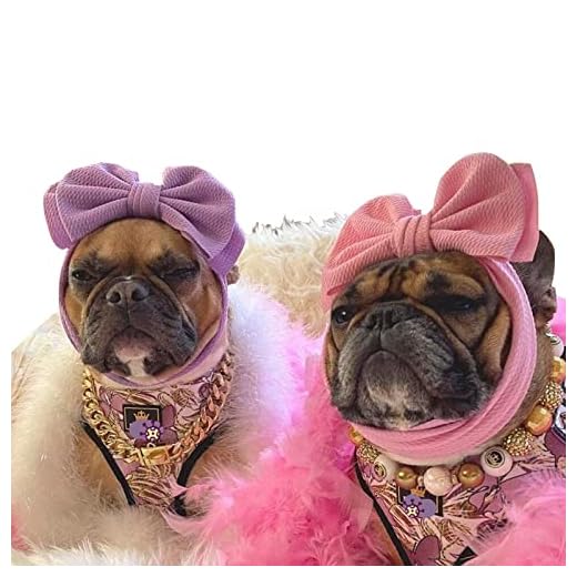 CheeseandU 2Pack Pet Cute Large Bow Headbands Stretchy Bow Headgear Polyester Bow Headdress Handmade Head Cover for Dog Cat Puppy Bathroom Apparel Party Costume Photo Prop(Pink, Purple)