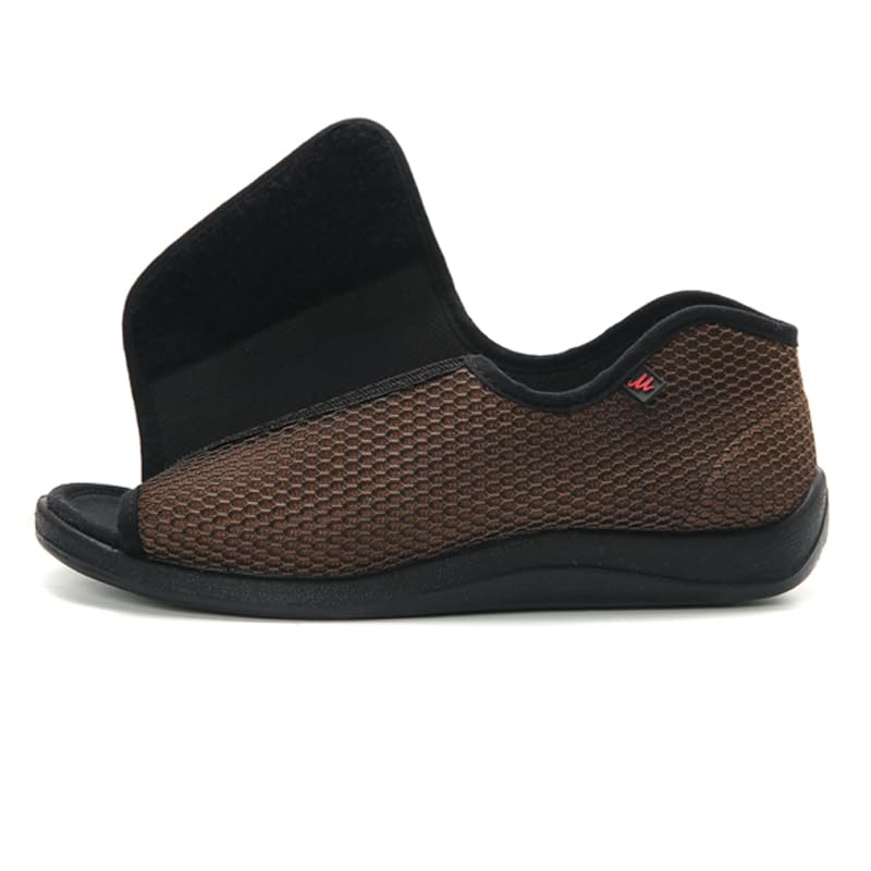 Zapatos para Personas Mayores de Ancho, con Zapatos para Caminar Ajustables de Espuma viscoelástica, para Diabetes y pies hinchados, Gris, 48