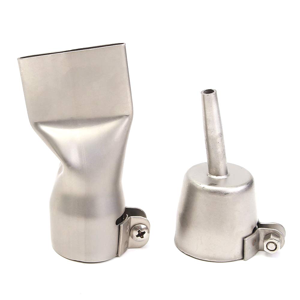 Kit torcia per saldatore in plastica ad aria calda da 1500 W con elemento riscaldante di ricambio - Include triangolo con punta piatta da 6 mm e ugelli veloci rotondi e rullo in