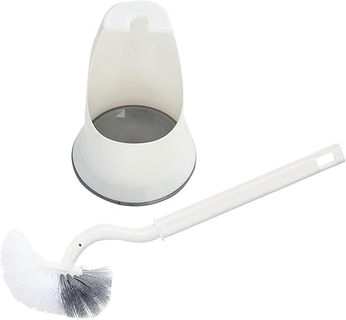 Ctcwsh Cepillo y soporte para inodoro independiente compacto para decoración de almacenamiento de baño, cepillo de inodoro resistente debajo del