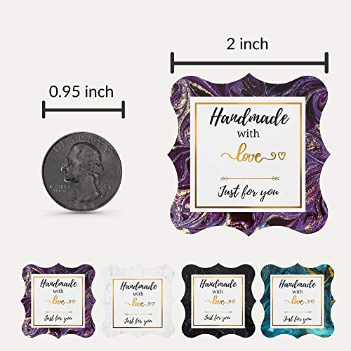 Mobiusea Creation Handmade With Love Stickers Roll | 2 Inch Elegant Special Cut | Waterproof 500 Labels For Homemade Goods, Handmade Stickers , Small Business Supplies, Soap Candle Canning Supplies #TOP2