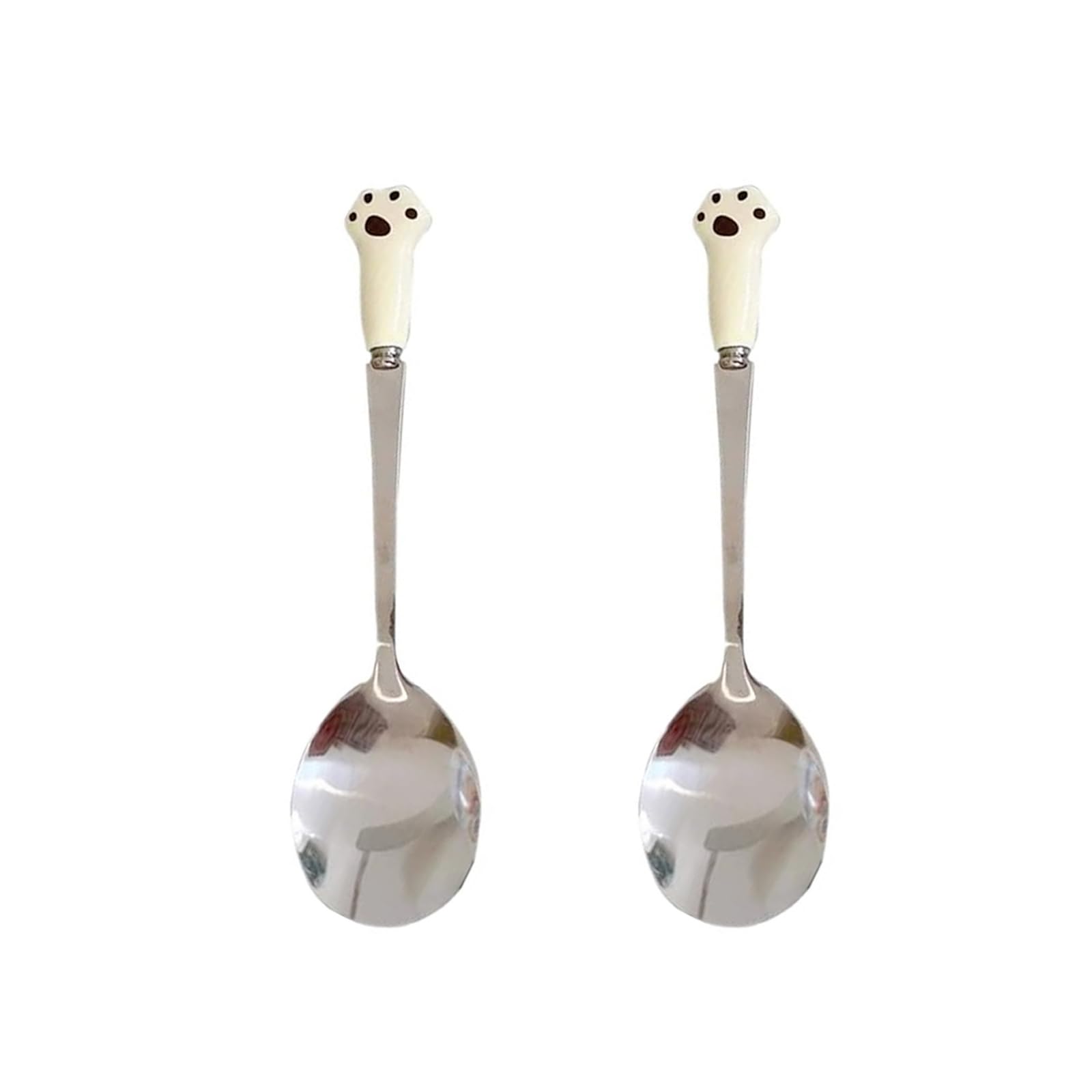 2 PCS Pet Food Spoon Cute Stainless Steel Dog Spoon Pet Food Scoop Paw Cat Can Spoon for Pets Premium Quality
