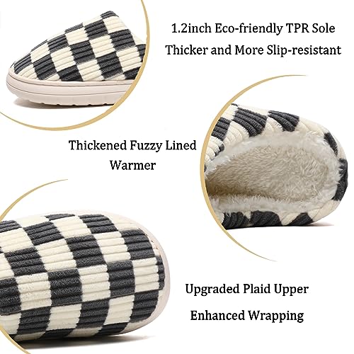 Image of Guyarns House Slippers for Women & Men - Fuzzy, Casual Indoor /Outdoor Shoes with Memory Foam & Faux Fur Lining