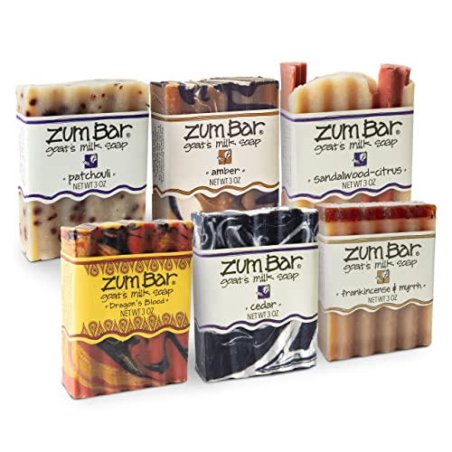 Zum Indigo Wild Goats Milk Soap Bar - Bar Soap for Hands & Body Made with Essential Oils - 3 oz - Sultry Blends (6 Pack)
