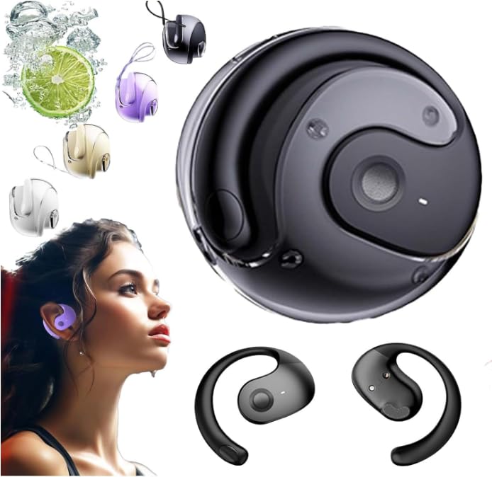 Gerbala Pro Traduttore di Lingua, Nuovo Pro Traduttore di Cuffie, Cuffie di Traduzione ad Alta Precisione Wireless, Ows Cuffie Appeso, Supporta oltre 75 Lingue Diverse (nero)