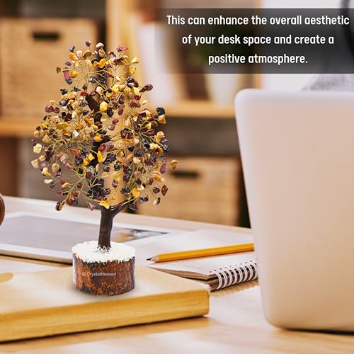 Image of Certified Mookaite Crystal Tree for Good Luck - Healing Crystals Money Tree for Wealth, Positive Energy at Home Office - Decorative Spiritual Gifts for Vastu, House Warming