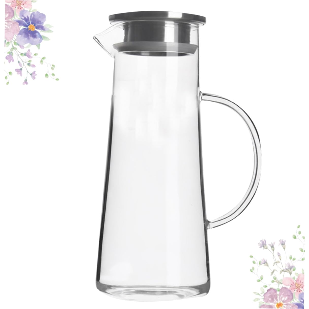 SOLUSTRE 1pezzi Bottiglia Acqua Grande Capacità per Uso Domestico Cucina Tè Trasparente Vetro Borosilicato Sicuro Sano Resistente Deformazioni Rotture