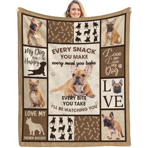Caiibaoob French Bulldog Blanket for Dog Lover,French Bulldog Lovers Gifts Throw Blanket 50 x 60in