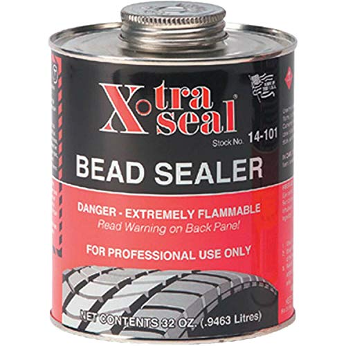 Tire Slowly Goes Flat, Tire Air Loss, Low Tire Pressure Warning Light Illuminated, Aluminum Wheel Bead Seat Corrosion (Clean and Resurface Wheel Bead Seat) - 2022 and Prior GM Passenger Cars and Light Duty Trucks 4 Xtra Seal Tire Bead Sealer 32 oz Black w/Brush Top Can PRO Quart