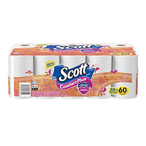Image of Scott Comfortplus Toilet Paper Double Roll Bath Tissue, 30 Count