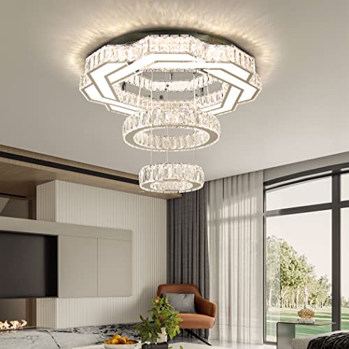 Plafonnier moderne à LED dimmable et montage encastré pour chambre à coucher