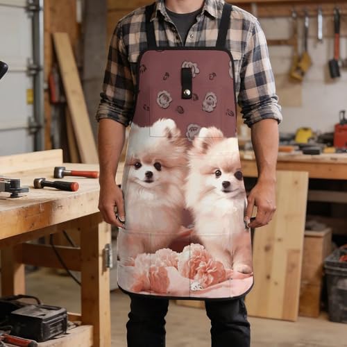 Delantal para trabajo con 8 bolsillos y diseño cruzado miniatura 5