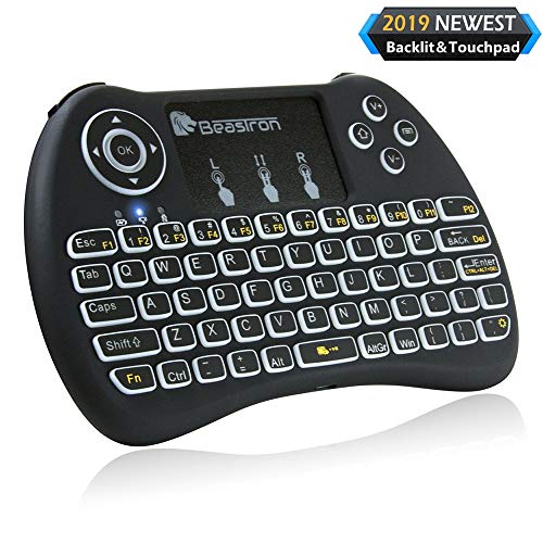 Beastron 2.4G Mini Wireless Keyboard with Touchpad＆QWERTY Keyboard, Backlit Portable Handheld Keyboard Wireless