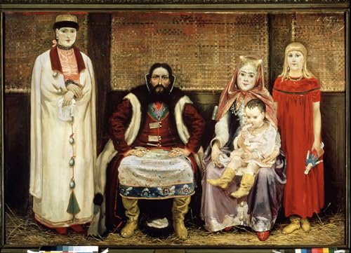 Tableaux Peinture sur Toile la famille du marchand Ryabushkin Déco Chambre 60x90
