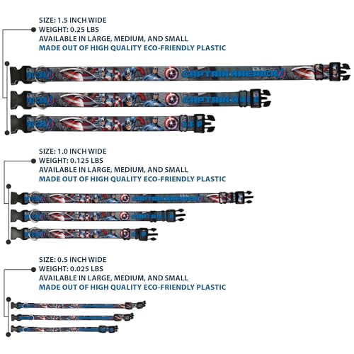 Collar de perro Capitán América Avengers Buckle-Down ideal para paseos urbanos 4